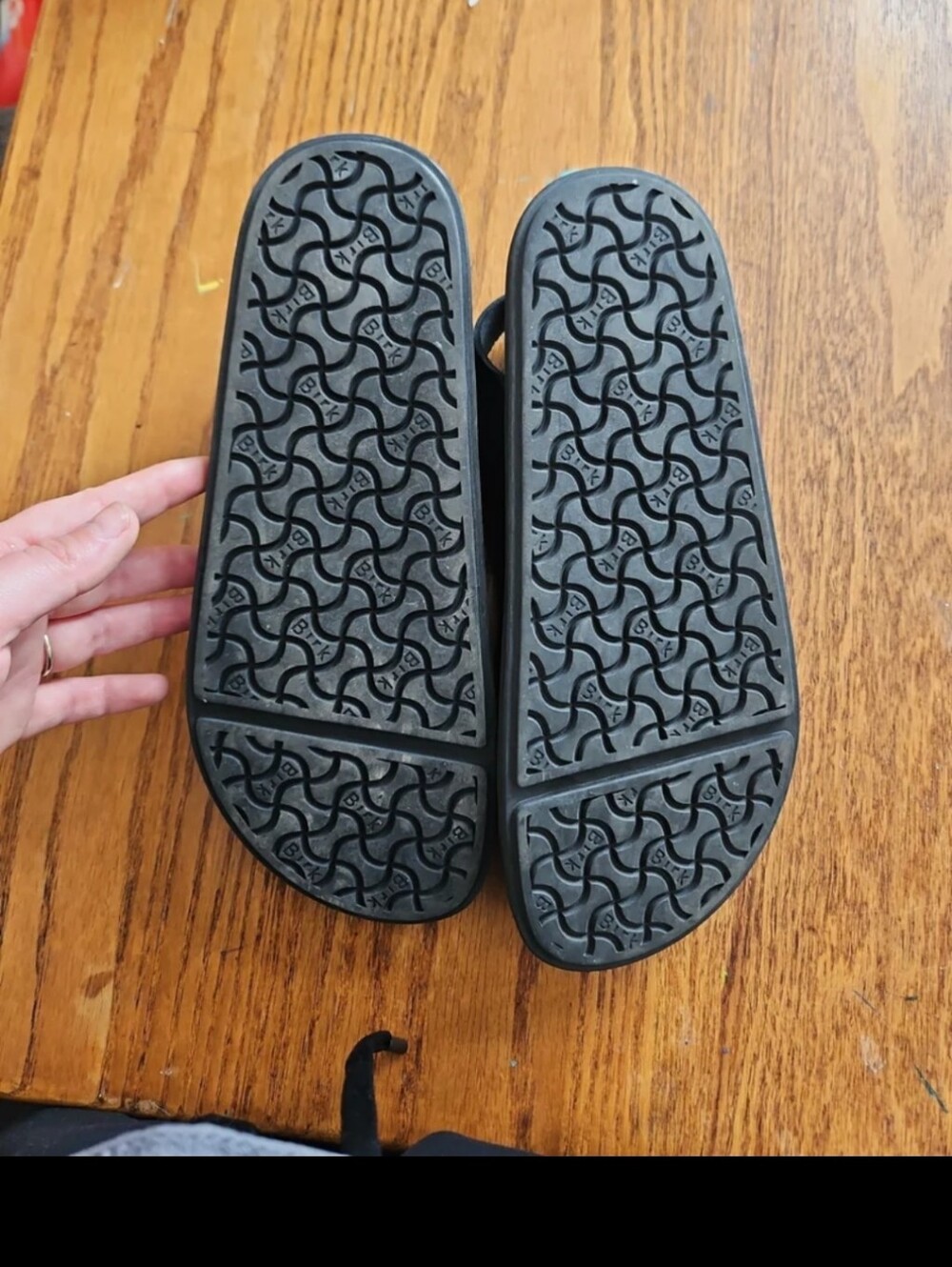 Birkenstock Black Sandals with Gold Buckles - Triple Strap Slingback - Picture 3 of 4